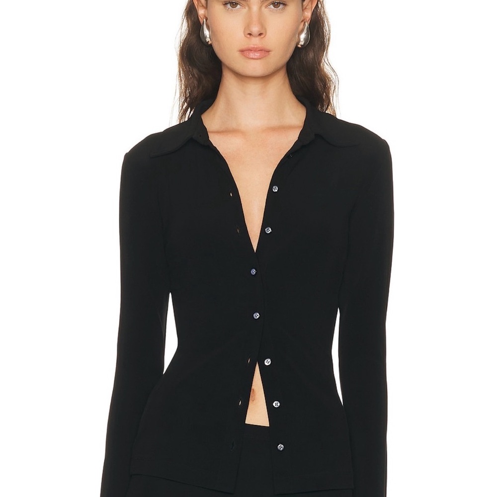 Eterne Classic Black Button Down Shirt
